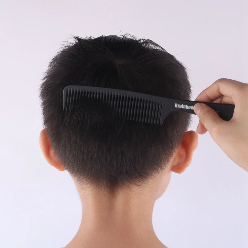 Brainbow 2pc Hair Comb Anti-static Carbon Hair Brush Professional Pro Salon Hair Styling Tools Hairdressing Barbers Handle Brush