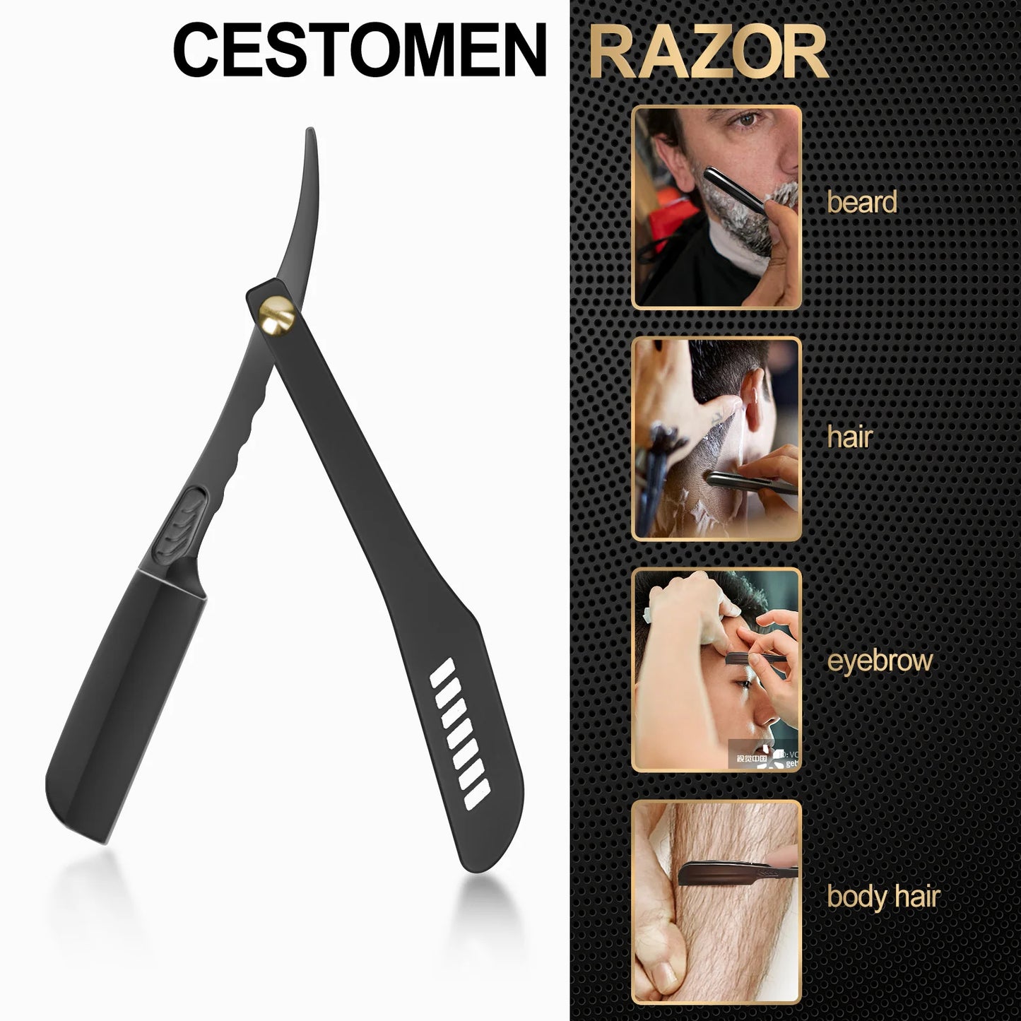 New Professional Stainless Steel Barber Manual Shaving Razor For Saon Hair Cutting Straight Edge Knife Holder Hairdresser Tools