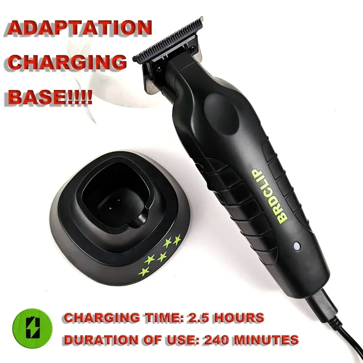 New Professional WMARK NG-8080 BK-BL1T Hair Clipper Trimmer 9000RPM 7800RPM DLC Blade LED Display Men Haircut Machine with Base