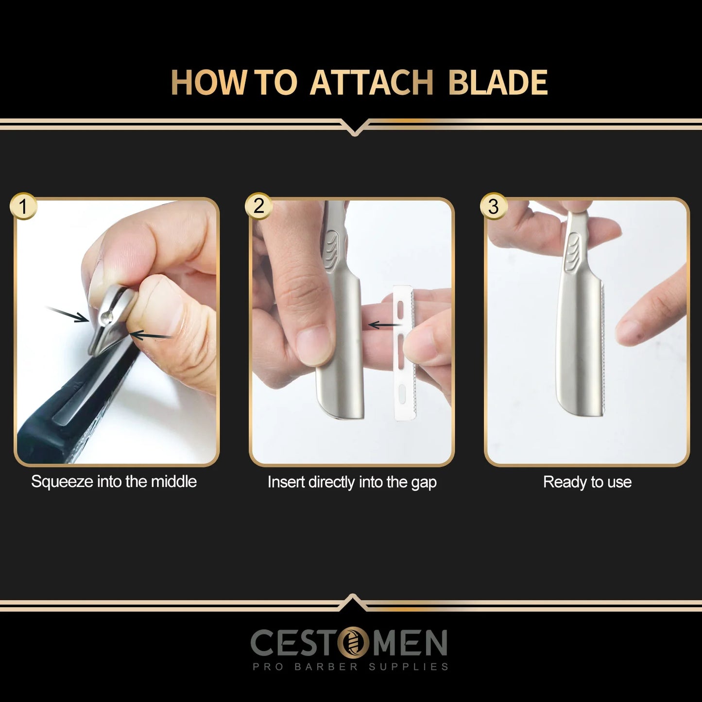 New Professional Stainless Steel Barber Manual Shaving Razor For Saon Hair Cutting Straight Edge Knife Holder Hairdresser Tools