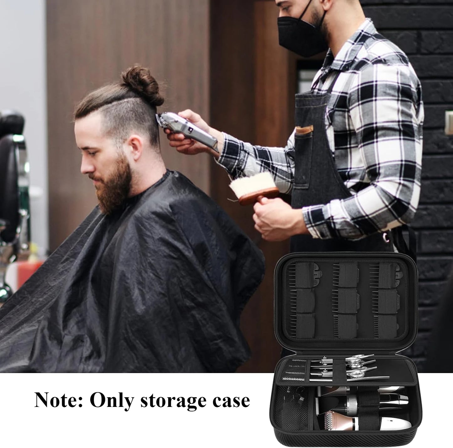(Bag Only) Barber Accessories Bag for Clippers and Supplies, Mens Hair Trimmers Box, Portable Clipper Storage Holder Organizer