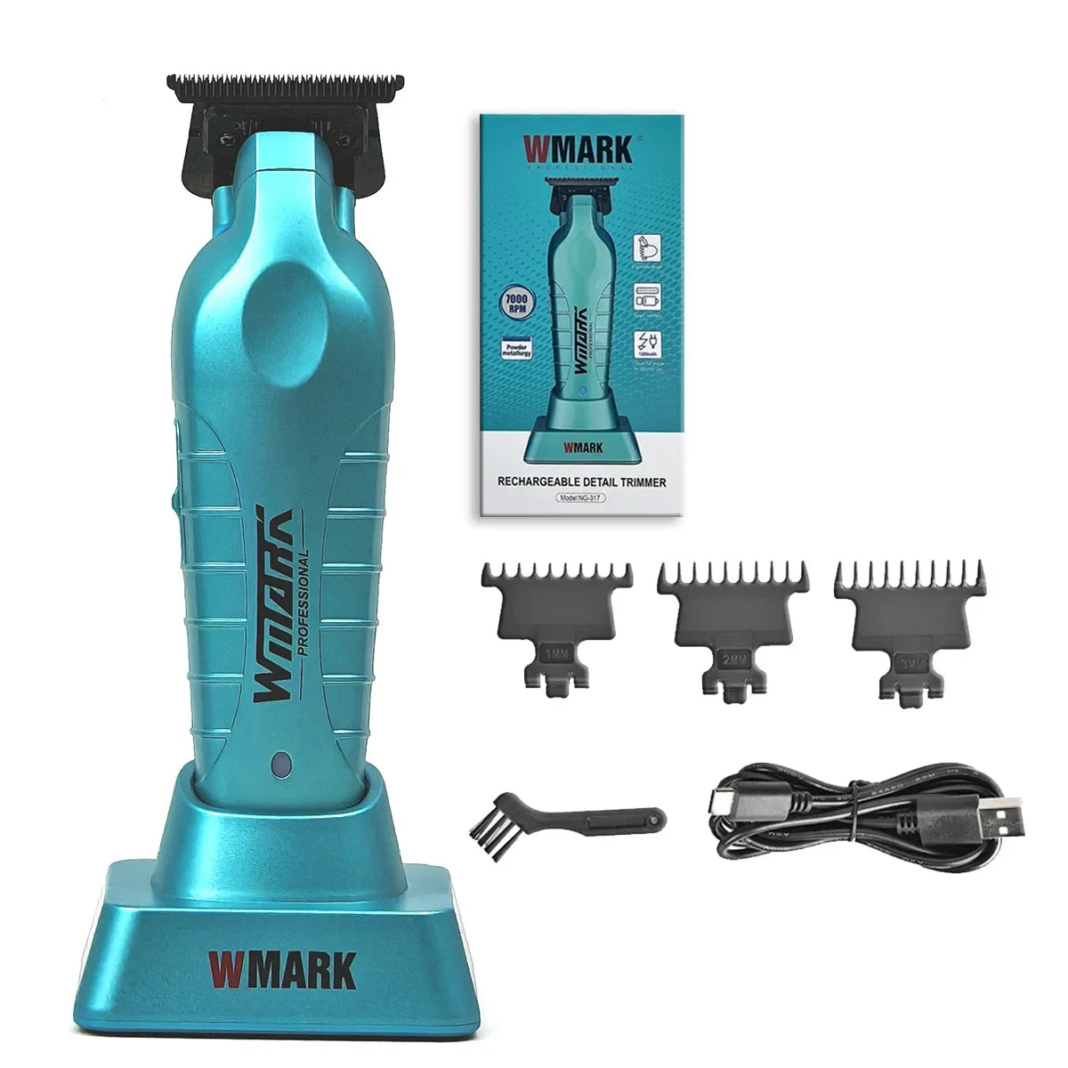 Recortadora Profesional Inalámbrica WMARK NG317 para Barbero: Ideal para Contornos y Esculpido