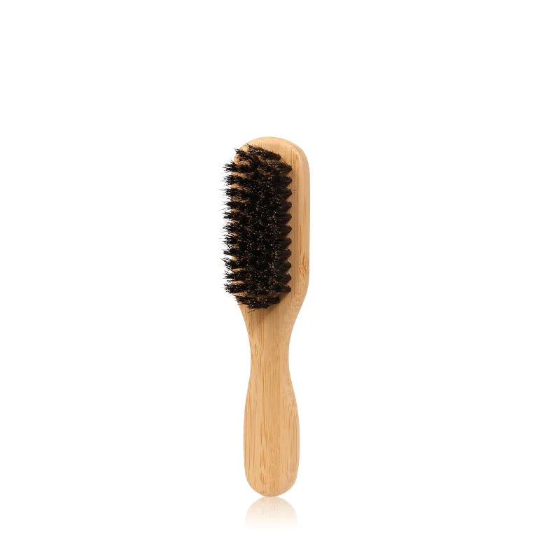 1pcs Men Beard Hair Styling Brush Bamboo Boar Bristles Brush Suitable for Salon Home Multifunctional Cleaning Brush Barber Tool