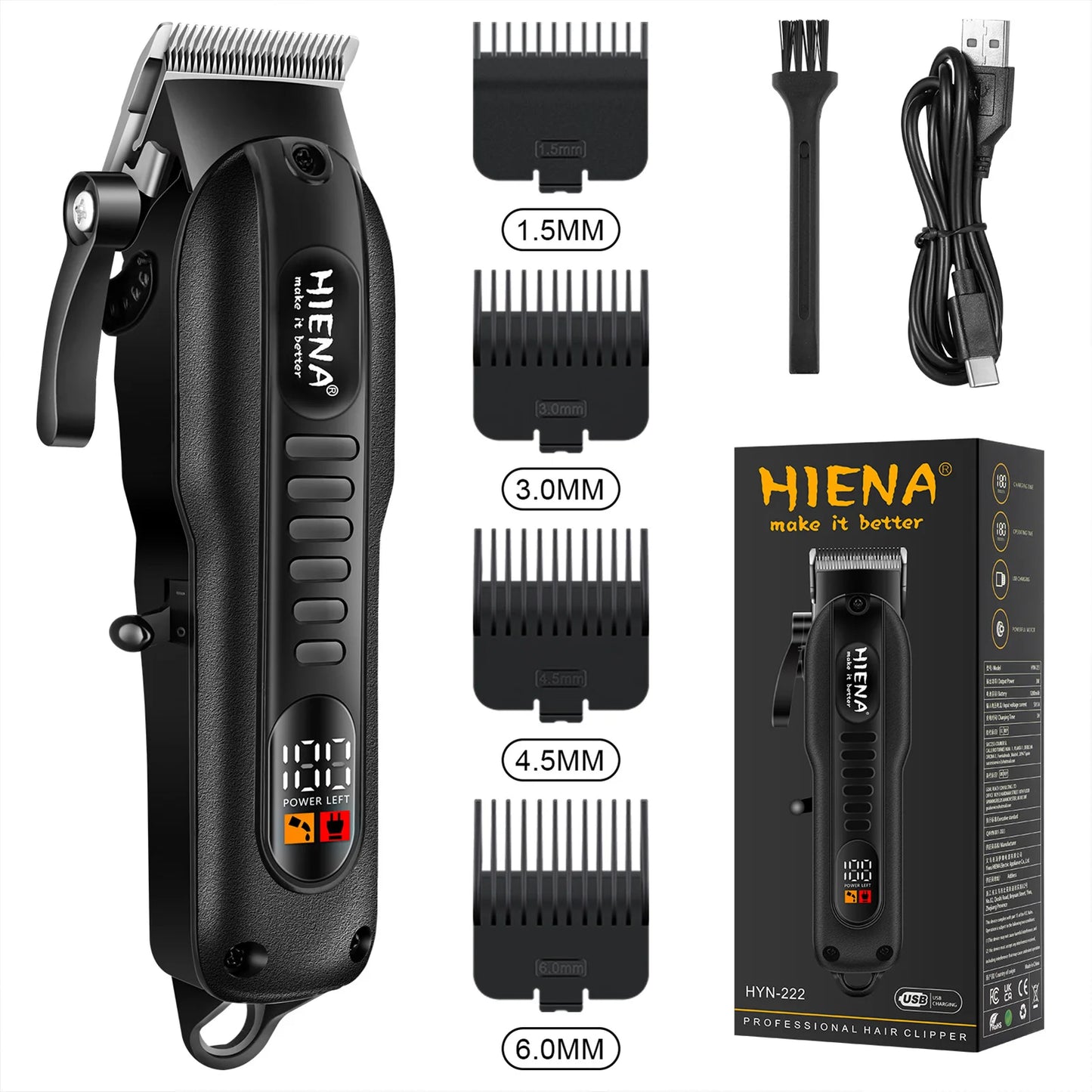 HIENA Beard Trimmer Shavers Hair Clippers set for men Hair cutting machine USB Rechargeable Barber clippers professional Haircut
