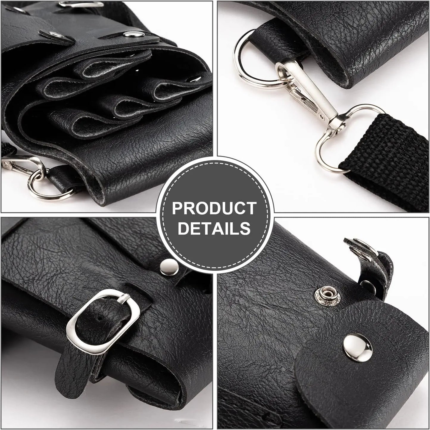 Salon Stylist Hairdressing Tool Belt Bag, Professional Hairdressing Tool Bag, Barber Scissors Comb Holster Belt PU Leather Bag