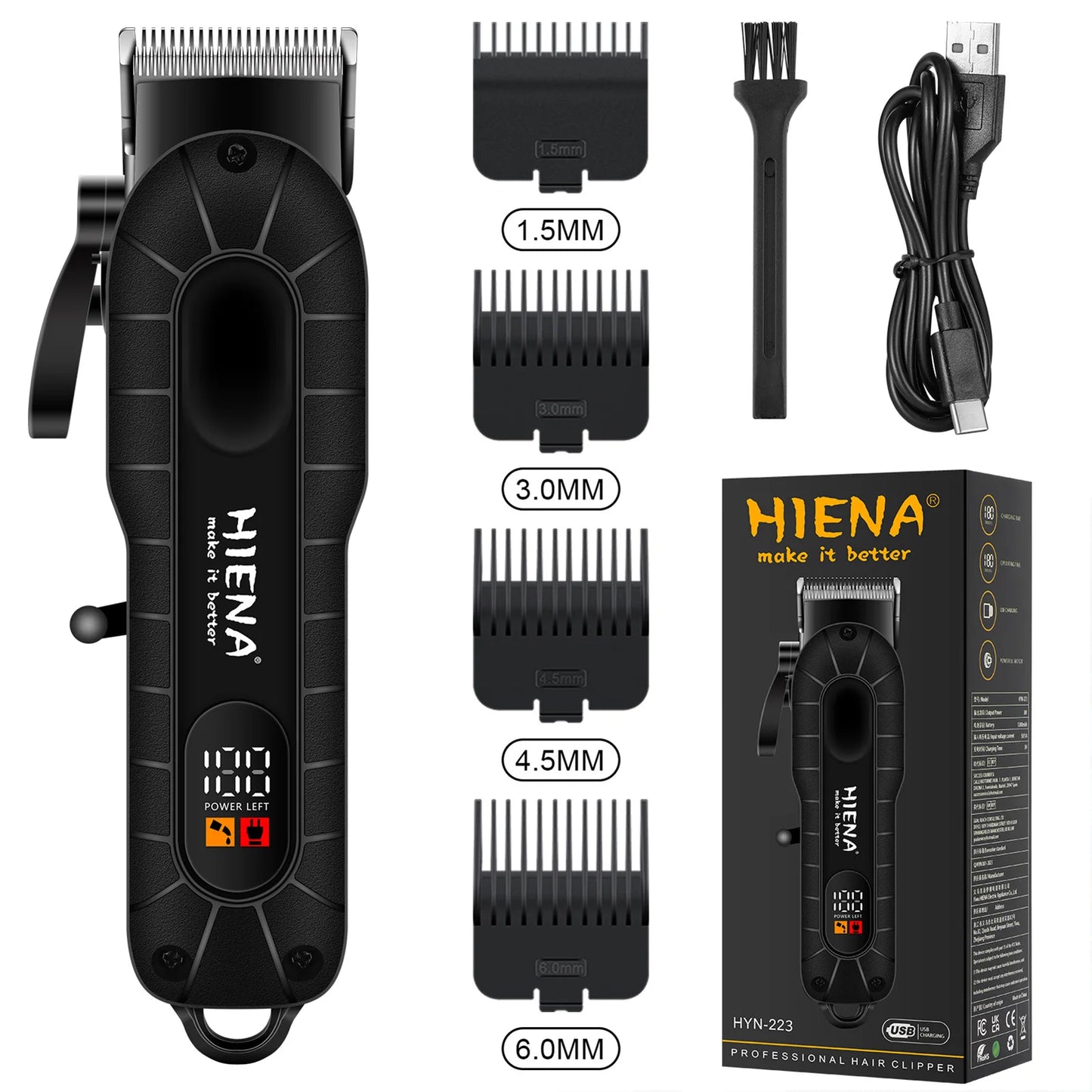 HIENA Beard Trimmer Shavers Hair Clippers set for men Hair cutting machine USB Rechargeable Barber clippers professional Haircut