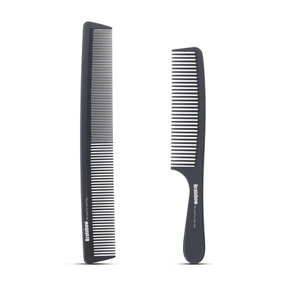 Brainbow 2pc Hair Comb Anti-static Carbon Hair Brush Professional Pro Salon Hair Styling Tools Hairdressing Barbers Handle Brush