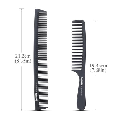 Brainbow 2pc Hair Comb Anti-static Carbon Hair Brush Professional Pro Salon Hair Styling Tools Hairdressing Barbers Handle Brush