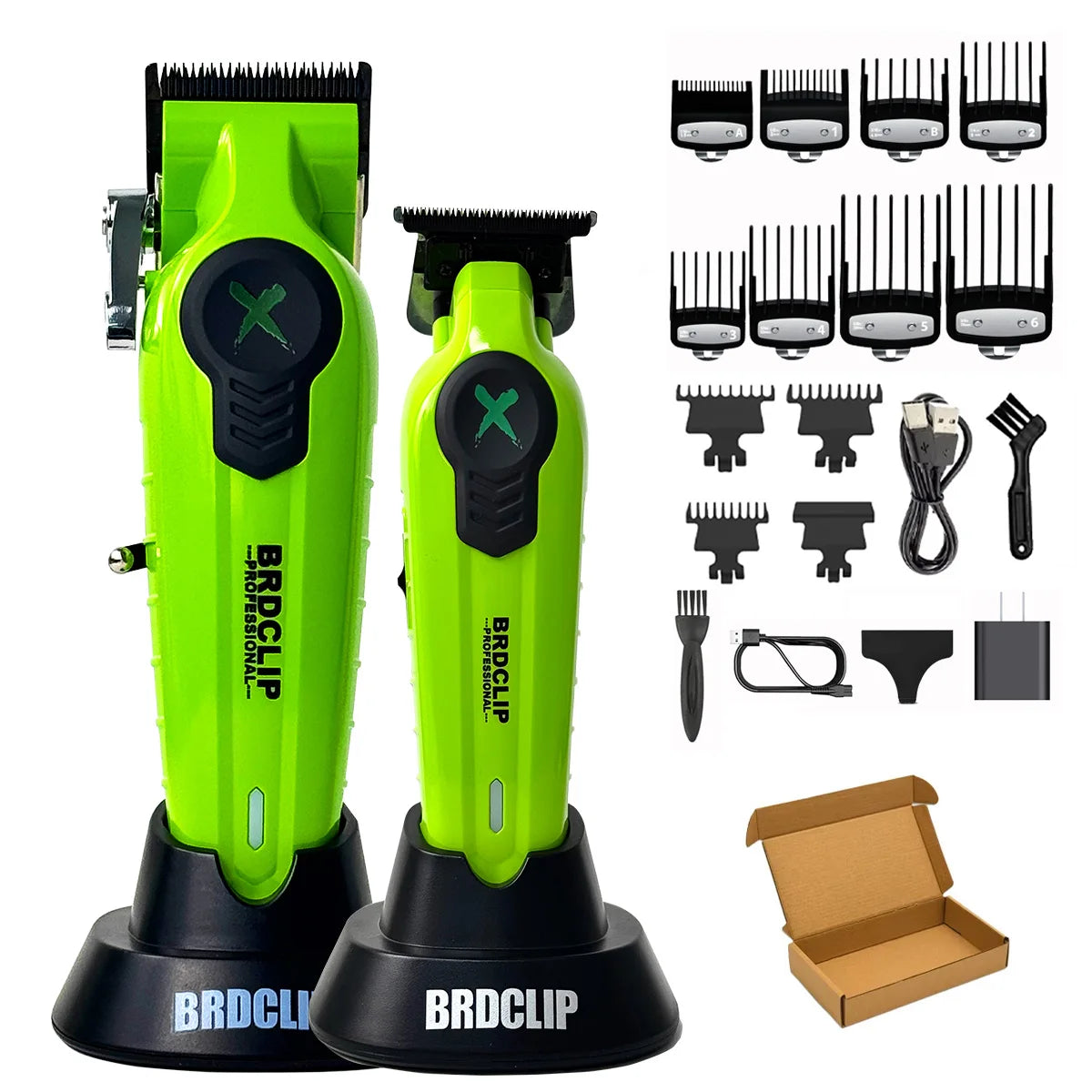 Set Profesional BRDCLIP FA1C/FA1T: Cortapelos y Recortadora con Base