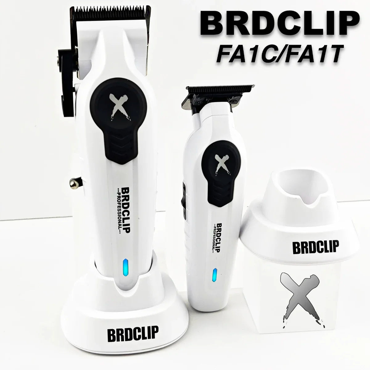 Set Profesional BRDCLIP FA1C/FA1T: Cortapelos y Recortadora con Base