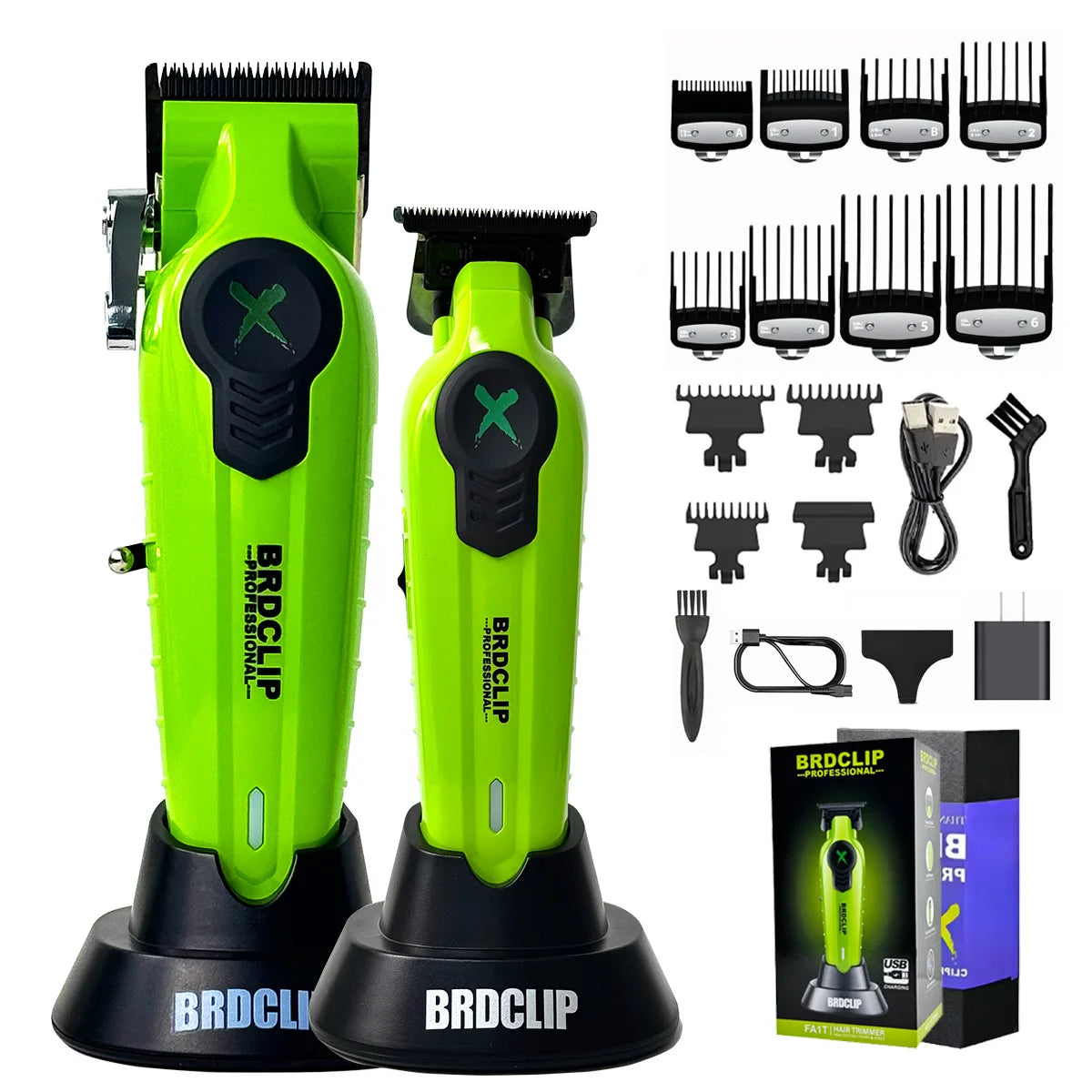 Set Profesional BRDCLIP FA1C/FA1T: Cortapelos y Recortadora con Base
