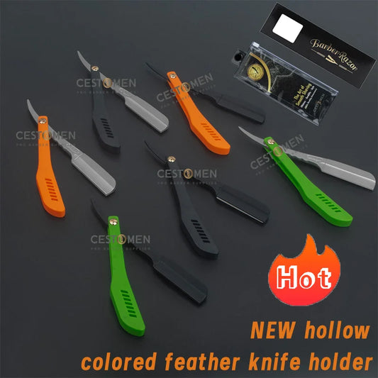 New Professional Stainless Steel Barber Manual Shaving Razor For Saon Hair Cutting Straight Edge Knife Holder Hairdresser Tools