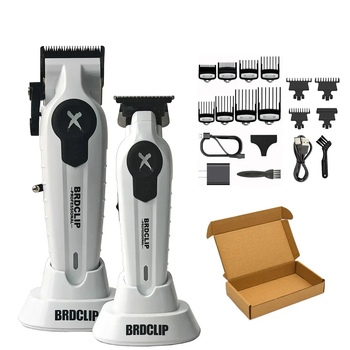 Set Profesional BRDCLIP FA1C/FA1T: Cortapelos y Recortadora con Base