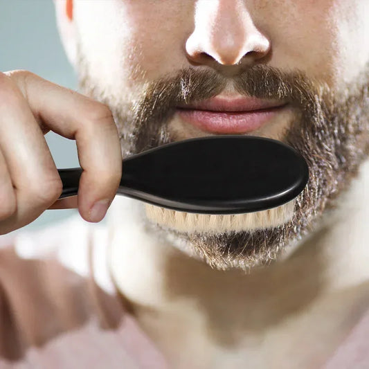 Men Beard Brush Boar Bristle/horsehair Moustache Cleaning Brush Hairdressing Anti Static Barber Hair Styling Comb Shaving Tool